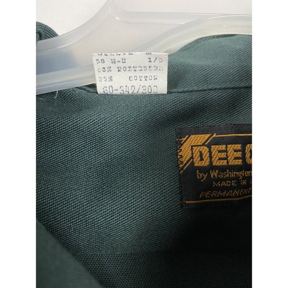 VTG 80s Washington Dee Cee DC Mens Size 14 1/2 Button Up Shirt Long Sleeve Green - Picture 3 of 10